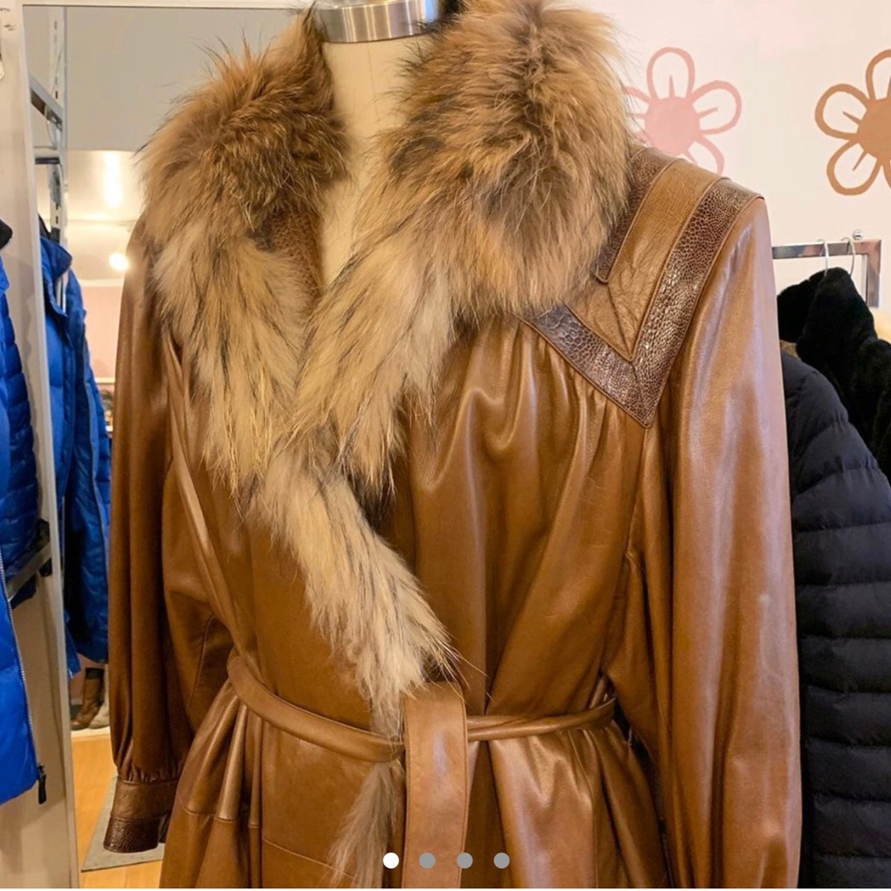 Vintage Beltrami Leather Trench Coat